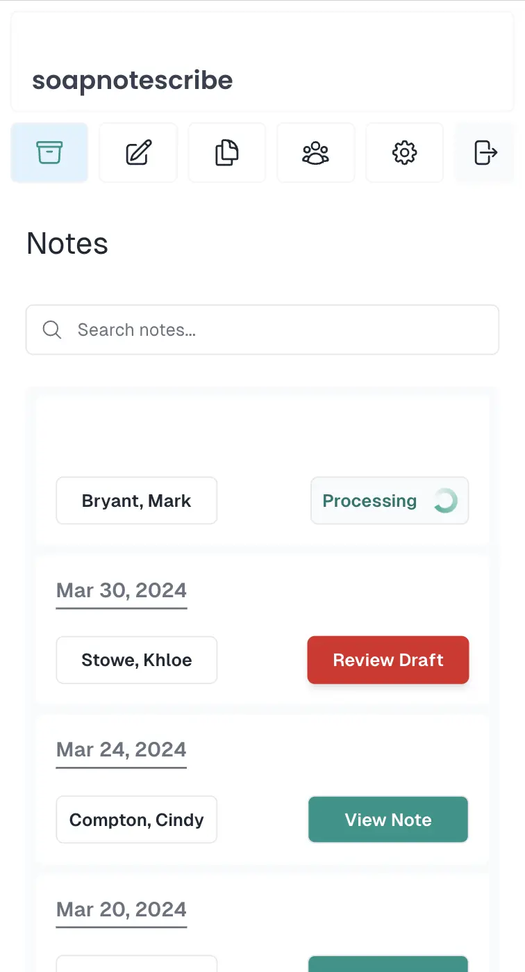 soapscribe mobile screenshot